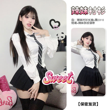 Pure Lust Style Sexy 2024 New Design Niche Slimming Look Pure Lust Style Waist Sexy White Shirt