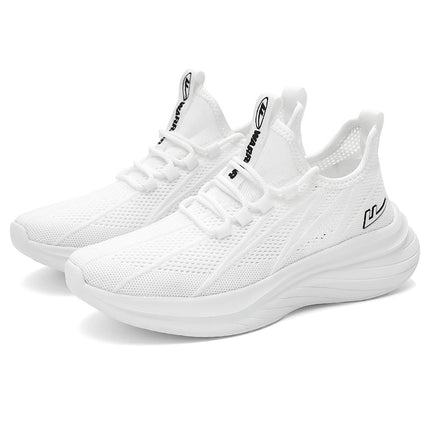 Huili Men's Shoes New Breathable sneaker Mesh Student Running Men's Fashionable Shoes Light Soft Sole Autumn White Shoes