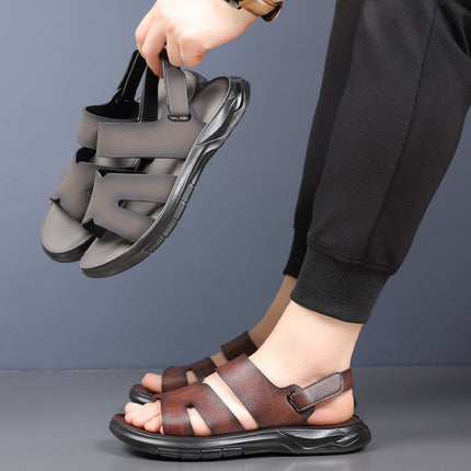 Sandals Men's Summer New Korean Style Sandals Men's Non-Slip Breathable Casual Outdoor Beach Shoes Trendy One-Piece Drop Shipping