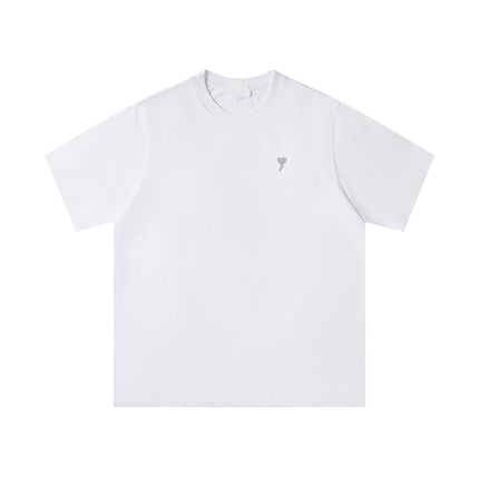 Cross-Border Am* Short-Sleeved Pure Cotton Embroidered Round Neck T-Shirt Summer Casual Loose Couple Wear Star Same Style Drop Shipping