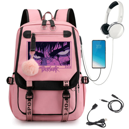 Sword Wind Legend Kais Eye Campus Style Student School Bag with USB Travel Backpack Cross-Border Dropshipping 0520