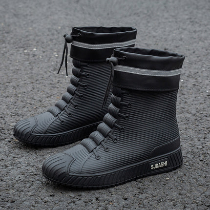 New Rain Boots for Men and Women, Waterproof Shoes, Short-Tube Adult Fashion Student Korean Style Mid-Tube Non-Slip Water Boots, Trendy and Versatile