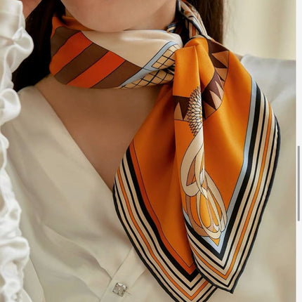 [Wan Ma Benteng] 100% Mulberry Silk Silk Twill 2024 New 90 Large Square Towel Fashion All-match Shawl
