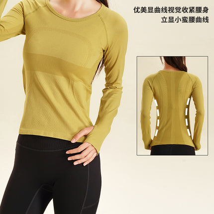 Lulu Yoga Clothing Women's Top 2025 New Tight Quick-drying Breathable Fitness Running Long-sleeved Sports T-shirt Autumn and Winter