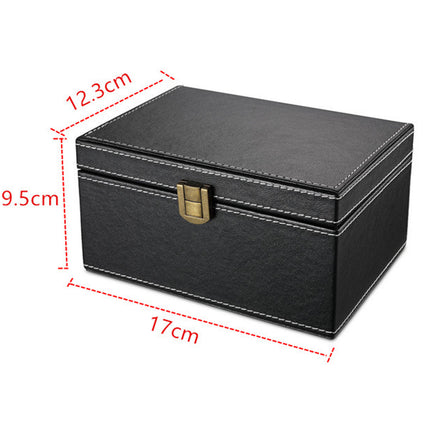 New cross-border in stock black PU leather RFID Faraday shielding box car key mobile phone signal shielding box