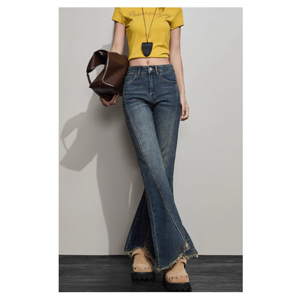 American Retro High Street Jeans for Women 2025 Summer New Loose Drape Straight Wide-Leg Floor-Length Pants