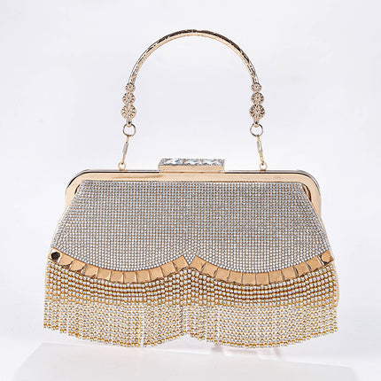 Cross-border Fashion Rhinestone Tassel Evening Bag Evening Bag Dress Banquet Bag