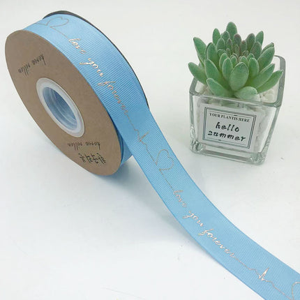2.5cm Gold-Stamped Popular Style Direct from Manufacturer, Flower Packaging Handmade DIY Ribbon, Baking Packaging Ribbon Wholesale