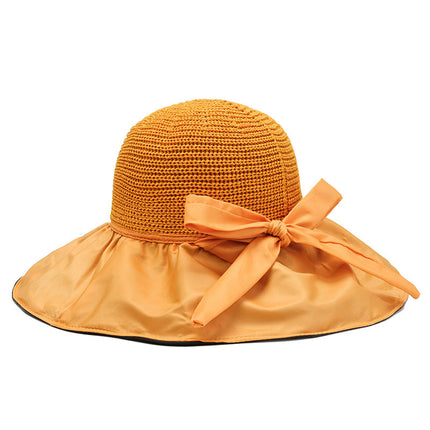 Fisherman Hat Women's Summer Sunshade Big Nipple Hat Face-Covering Sunscreen Hat UV Protection All-Match Black Glue Sun Hat