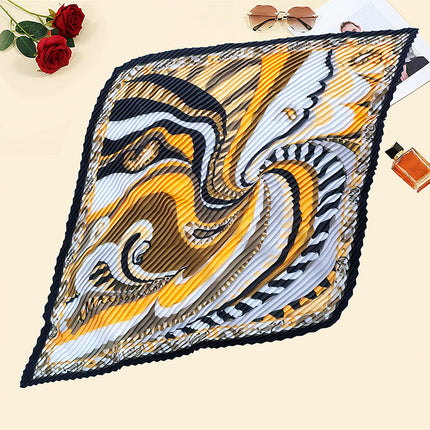 New wrinkled small square scarf female Korean imitation silk printed wrinkled small scarf Joker scarf decorative scarf wholesale