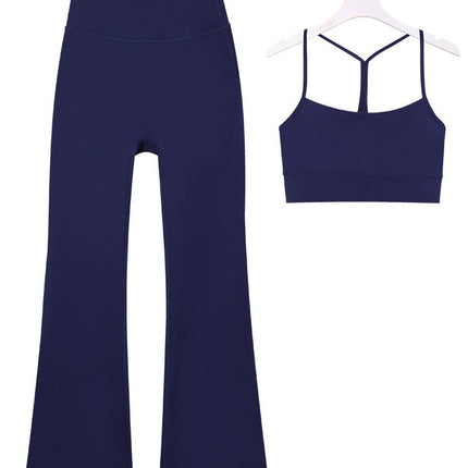 Lulu Same in stock Cross-border Y Vest Bell-bottom Pants suit Women's Sports Fitness Bra Yoga Top