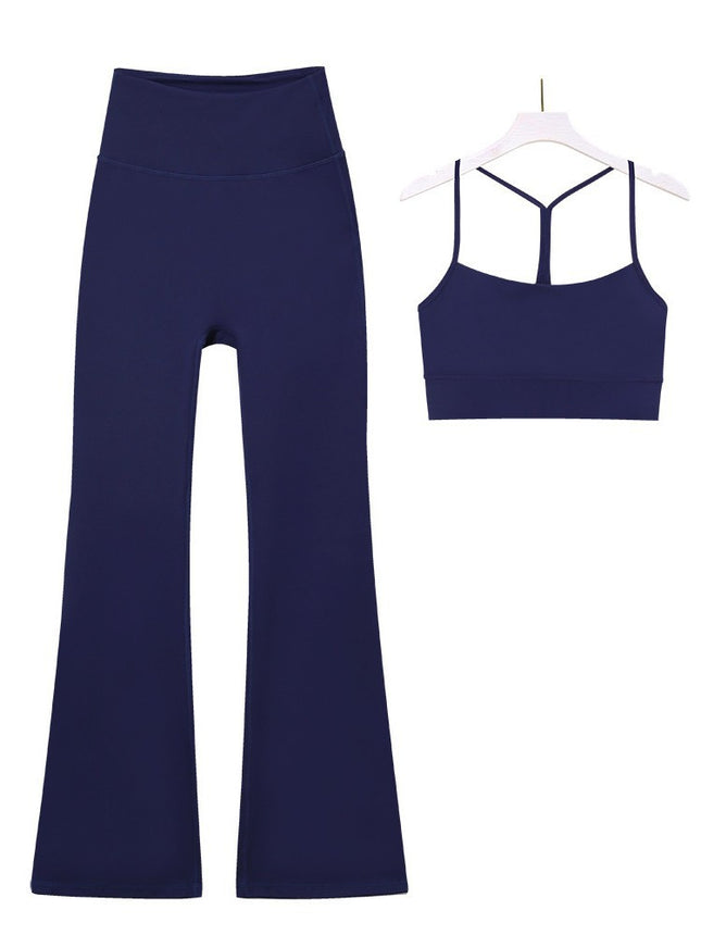 Lulu Same in stock Cross-border Y Vest Bell-bottom Pants suit Women's Sports Fitness Bra Yoga Top