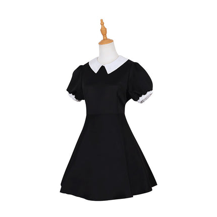The Addams Family Cos Costume American Drama Same Style Prom Dress Wednesday Black Dress