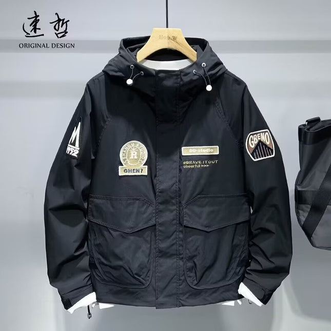 Advanced Sense Multi-Pocket Army Green Workwear Jacket Duffy Shuai Chao Brand Jacket Men's Top 2023 Aviator Spring Wear