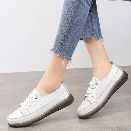 Cross-Border Spring and Autumn Back-To-School Season White Sneakers Trendy Shoes Korean Style Soft-Soled Casual Shoes Comfortable Shallow-Mouthed Single Shoes Sneakers