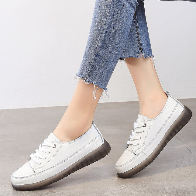 Cross-Border Spring and Autumn Back-To-School Season White Sneakers Trendy Shoes Korean Style Soft-Soled Casual Shoes Comfortable Shallow-Mouthed Single Shoes Sneakers