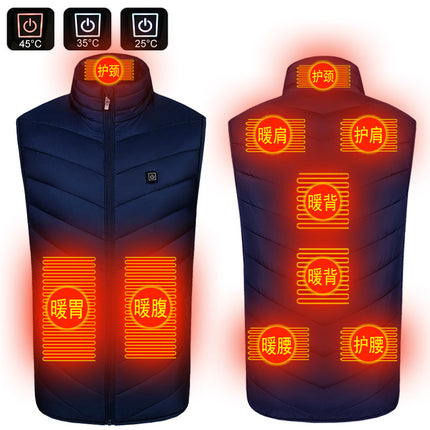 New (single control area 9, double control area 9) intelligent constant temperature carbon braze heating vest S-6XL