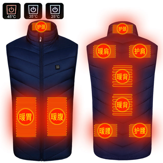 New (single control area 9, double control area 9) intelligent constant temperature carbon braze heating vest S-6XL