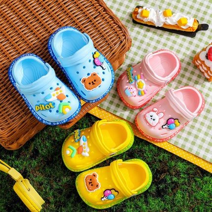 Summer Kids ShoesSandals Hole Children's Shoes Slippers Soft Anti-Skid Cartoon Design Hole Baby Shoes Sandy Beach For Boys Girls