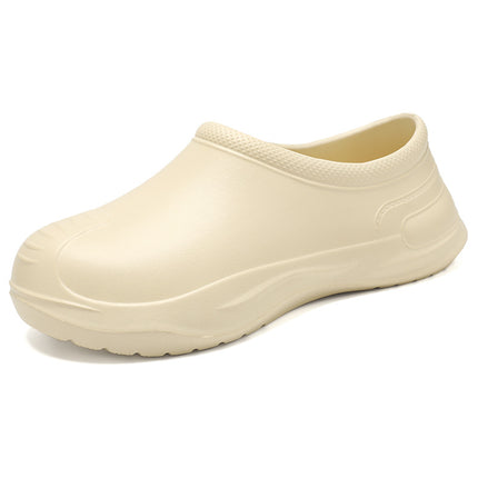 Chef Men's Shoes for Autumn Kitchen, Waterproof, Non-Slip, Oil-Resistant, Wear-Resistant, Slip-On Black Work Safety Shoes