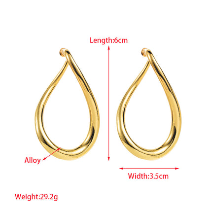 Cross-border New ZA Exaggerated Cold Wind Irregular Silver Pin Earrings Niche Curved Geometry Alloy Ear Jewelry Women