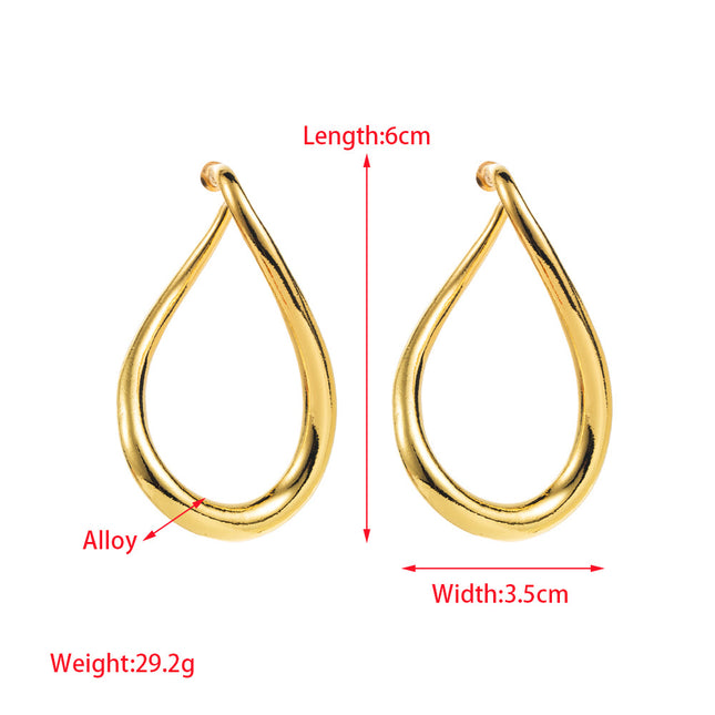 Cross-border New ZA Exaggerated Cold Wind Irregular Silver Pin Earrings Niche Curved Geometry Alloy Ear Jewelry Women