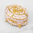 Jewelry box oval rose gold white