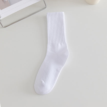 Socks Women's Ins Trendy All-Match Japanese Style Solid Color Medium Long Barrel High-Face Value Fried Street Autumn and Winter Sports Deodorant Stinky Stacking Stocking Stacking Stocking Stocking Stocking Stocking Stocking S