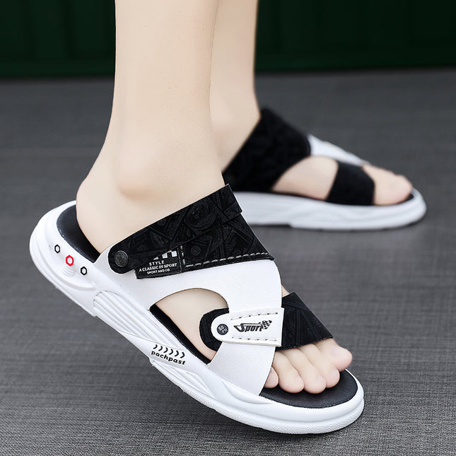 Men's Sandals for Summer Outdoor Wear, Casual Wear-Resistant Beach Slippers, Sports and Driving Dual-Use Sandals
