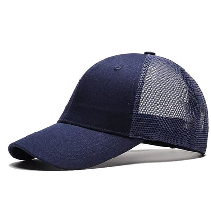 Amazon Cross-Border Pure Cotton Mesh Cap with Logo, Six-Panel Promotional Cap with Custom Printing, Travel Cap with Embroidery, Sunshade and Sun Protection Cap