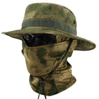 Green ruins benny hat + bird's eye hood / One size fits all