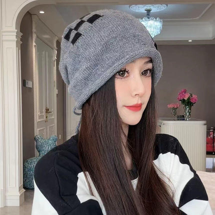 Postpartum Confinement Hat Autumn and Winter Face-Slimming Hat Windproof Cold-Proof Maternity Turban Warm Slouchy Beanie Pullover Hat for Women