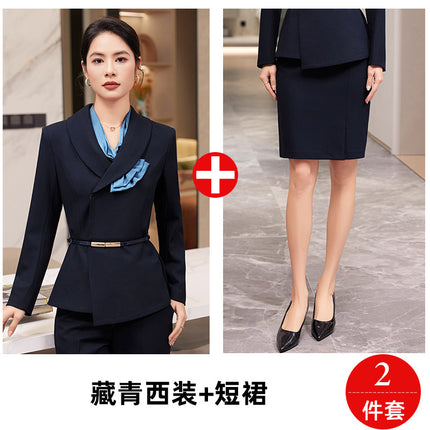 High-end Professional Suit suit Women's New Spring and Autumn Hotel Front Desk Reception Tooling Guide Shopping Case Field Customer Service Work Clothes