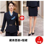 Navy blue suit + short skirt / S