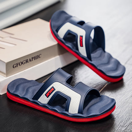 Large Size Men's Slippers Men's Sandals and Slippers for Outer Wear Massage One-Word Thick Bottom Non-Slip Household Bathing Sandals for Summer for Youth