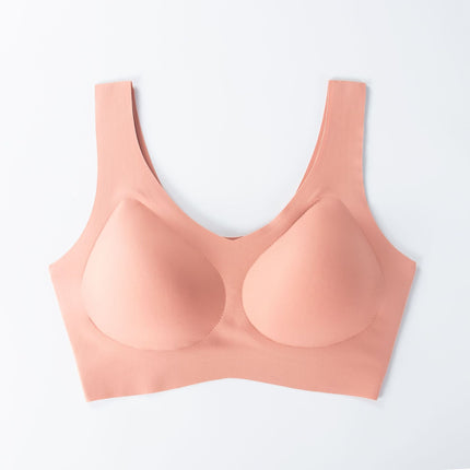 Japanese bra seamless women's underwear latex pad vest sports thin sleep bra ice silk bra push up