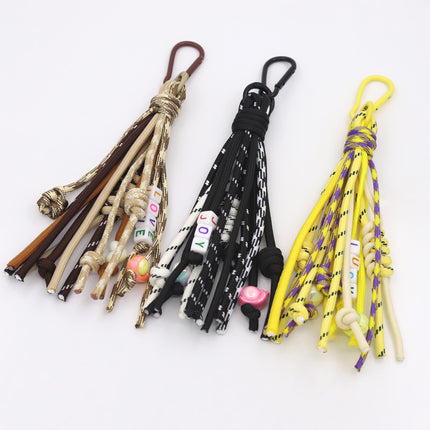 Cross-border Bohemian Style Keychain Women's Bag Hanging Ornaments Colorful Rope Tassel Car Pendant Fashionable Handmade Jewelry