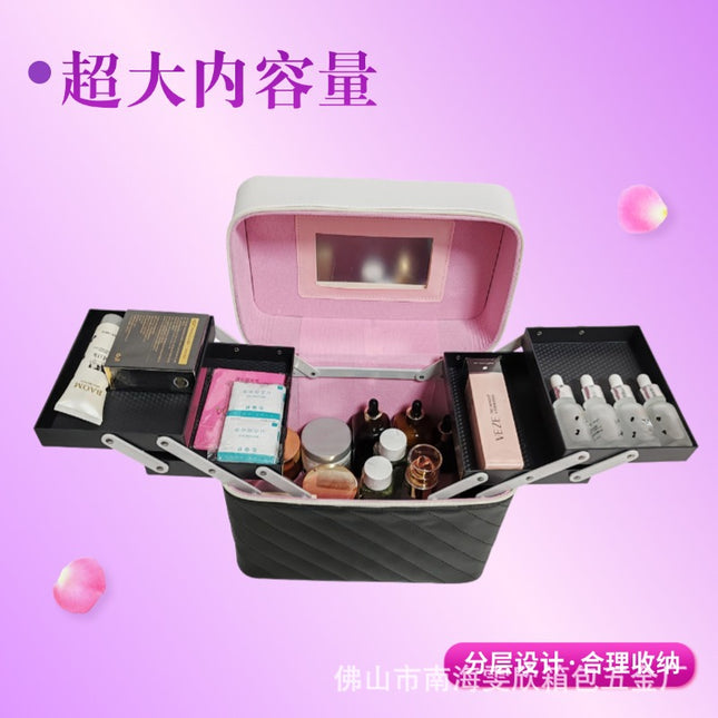 Factory wholesale portable cosmetic bag cotton PVC beauty nail beauty eyelashes and other cosmetics storage bag