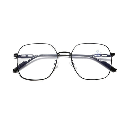Cross-border Metal Color-changing Anti-blue Glasses Large Frame Plain Online Red Polygon Frame Trendy Men's and Women's Myopia Glasses Frame