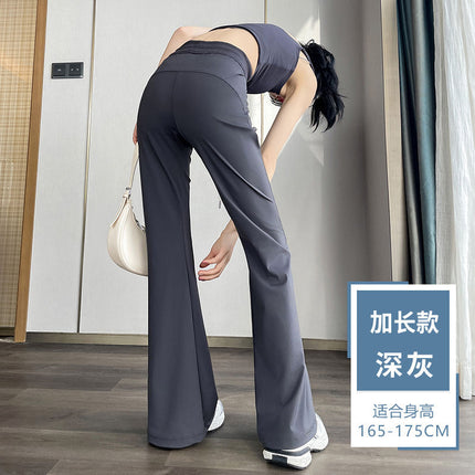 Micro-Flared Pants for Women Summer 2025 New Ice Silk Yoga Sports Pants Summer Thin Sweatpants Quick-Drying Casual Pants