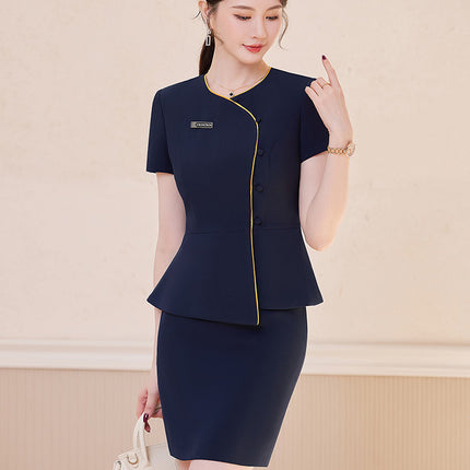 Hotel front desk work clothes fashion suit professional women's clothing jewelry store sales uniform two-piece beauty salon tooling