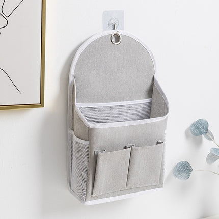 Side with net pocket double pocket fabric storage hanging bag student dormitory storage artifact wall hanging storage bag