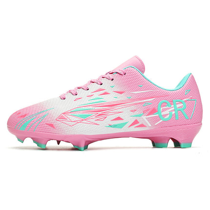 Cross-Border Cr7 Football Shoes Tf Broken Spikes Artificial Turf Ag Spike Leather Football Shoes for Men, Women, Kidsren, Teenagers and Students Training Shoes