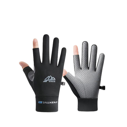 Half finger gloves men's summer riding driving breathable thin ice silk touch screen sunscreen non-slip gloves women manufacturers wholesale