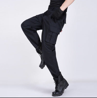 Summer Security Pants Men's Black Summer Wear-resistant Work Clothes Pants Autumn and Winter Tactical Pants Combat Pants Training Pants