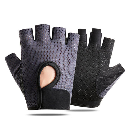 Cross-border Thin Half-finger Gloves Men's and Women's Riding Non-slip Quick-drying Sports Fitness Breathable Bicycle Gloves A01W