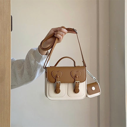 Bag Women's Crossbody Small Square Bag 2023 New Cream Cute Cambridge Bag ins Style High-Level Coloring Shoulder Bag