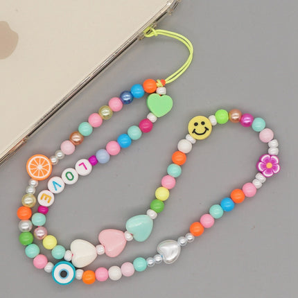 Factory direct supply handmade beaded mobile phone lanyard bluetooth speaker lanyard flashlight fan selfie stick U disk sling