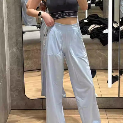 Lulu2025 New Wide-Leg Pants Swift Casual Colorful Sports Fitness Pants Light Printed Breathable Wide
