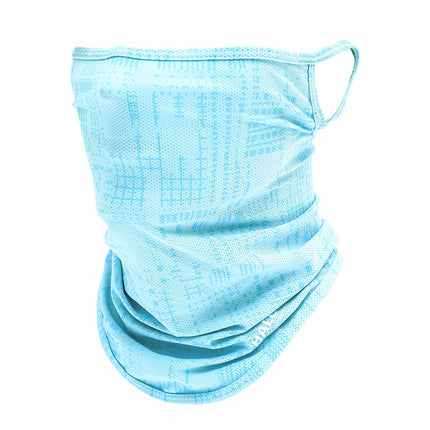 Thin Breathable Ear Hanging Real Ice Silk Face Towel Outdoor Quick-drying Face Mask Sunscreen Summer Mask Letter Turtleneck Scarf